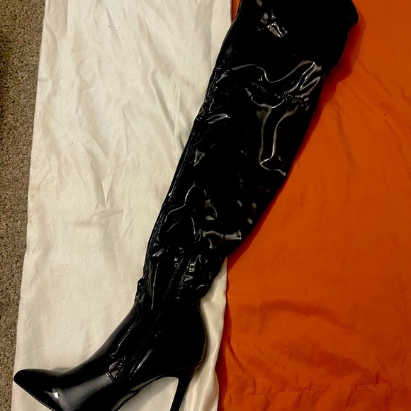 Faux Patent Leather Boots - Picture 2 of 3